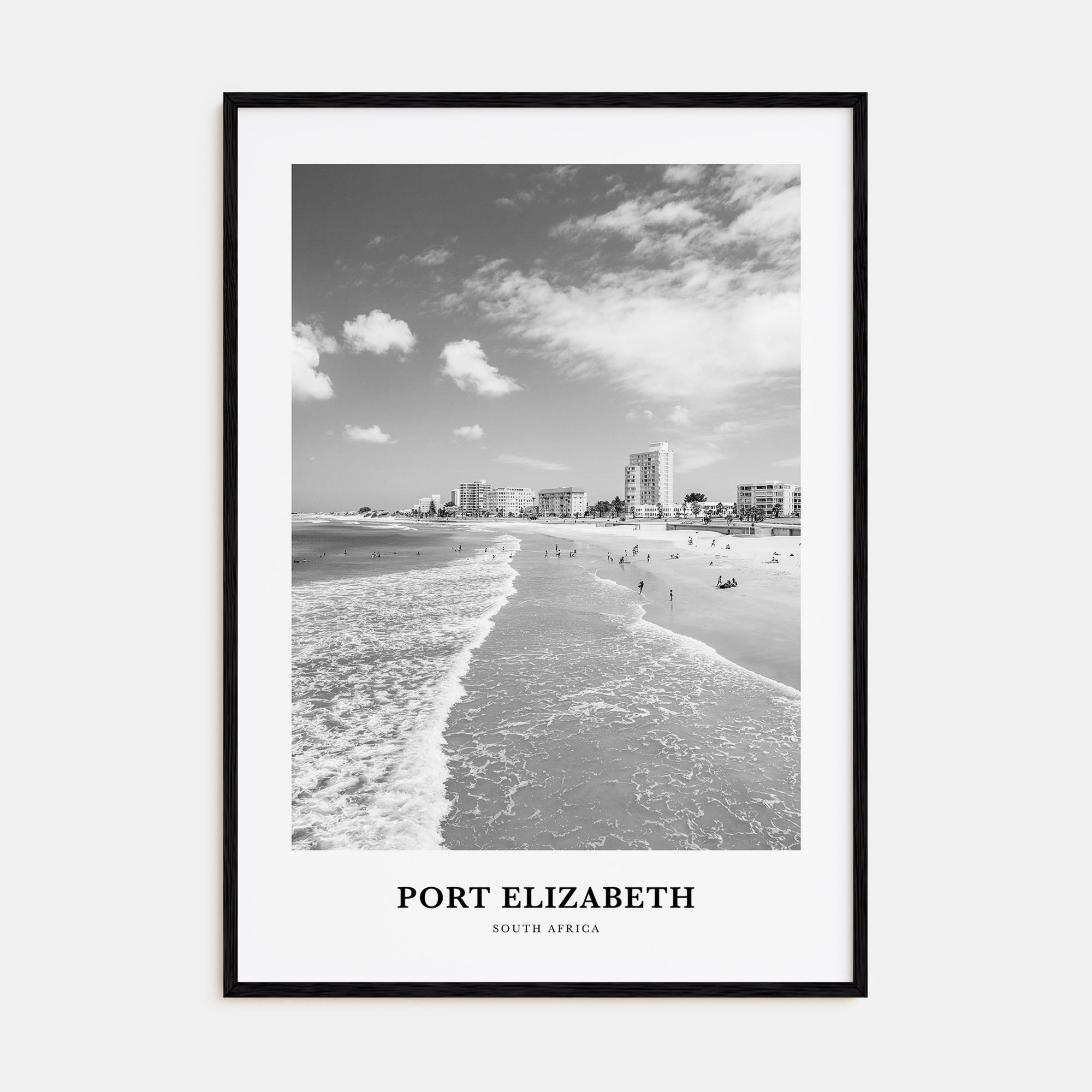 Port Elizabeth Portrait B&W Poster