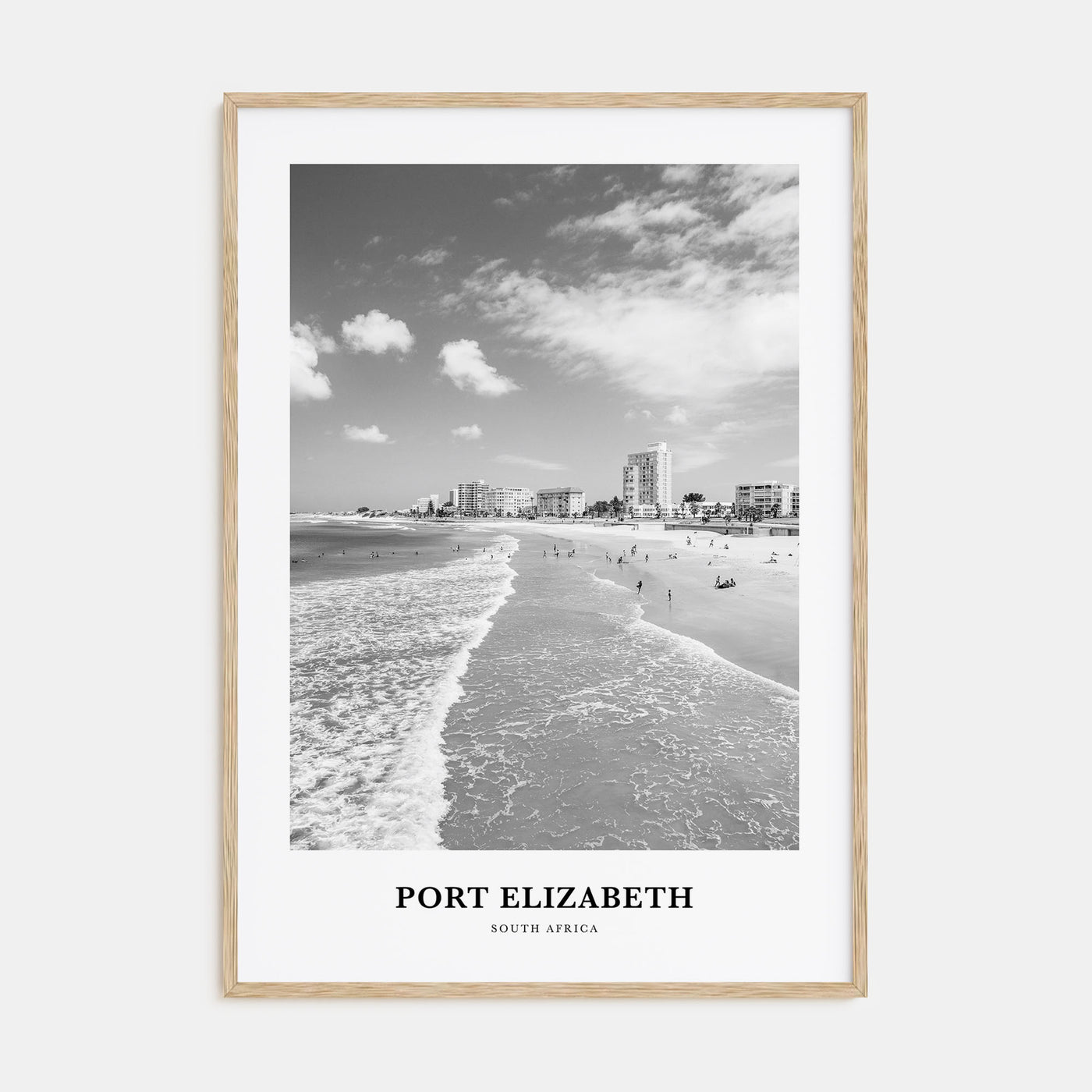 Port Elizabeth Portrait B&W Poster