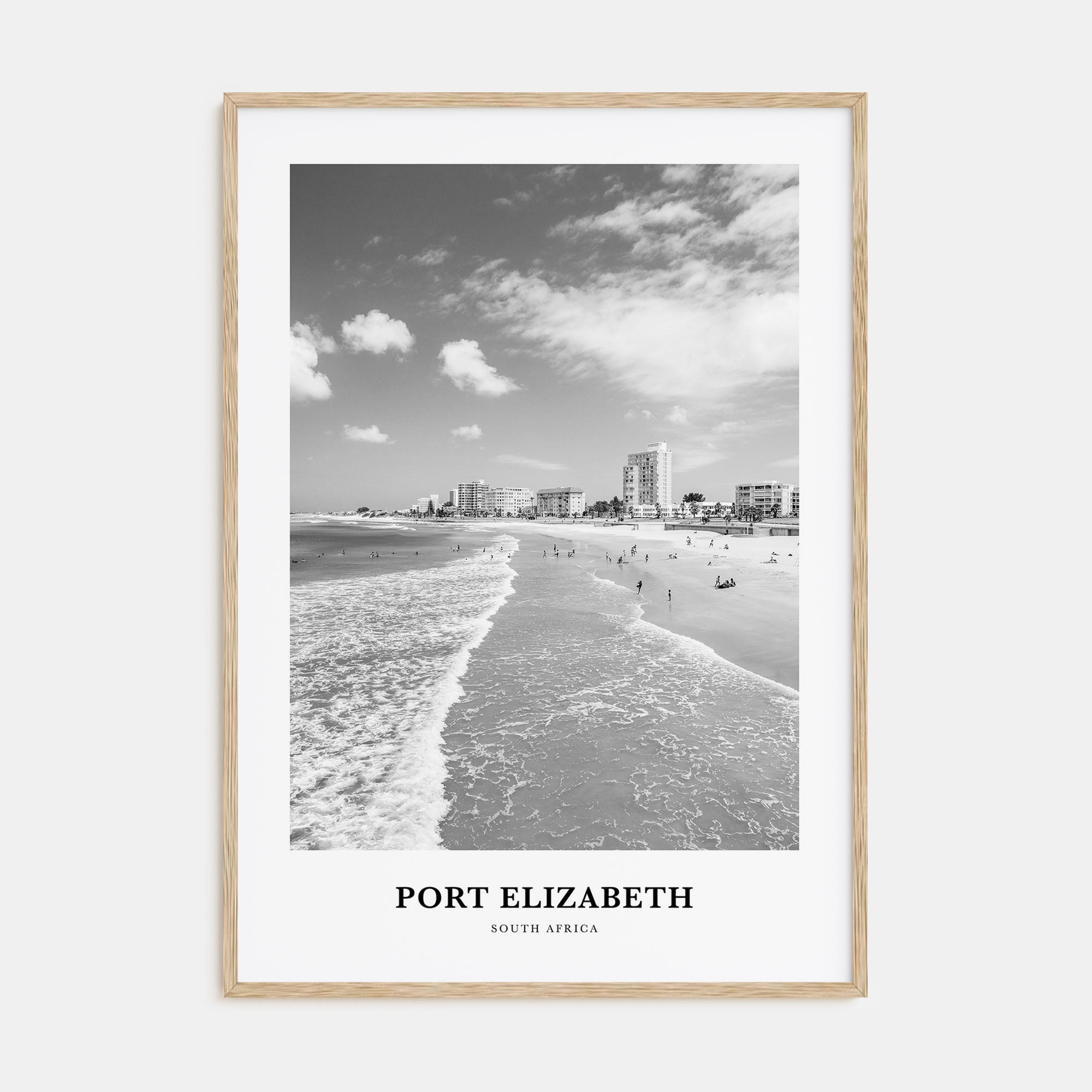 Port Elizabeth Portrait B&W Poster