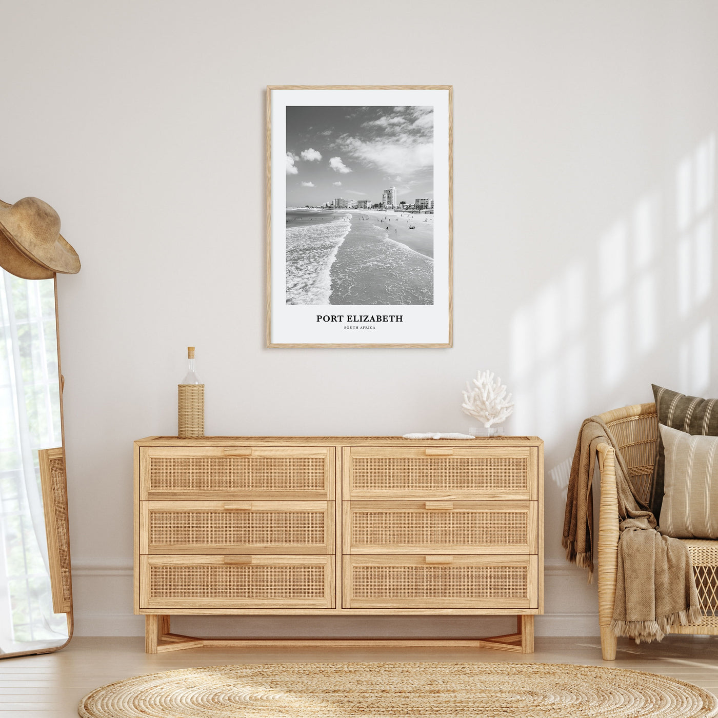 Port Elizabeth Portrait B&W Poster