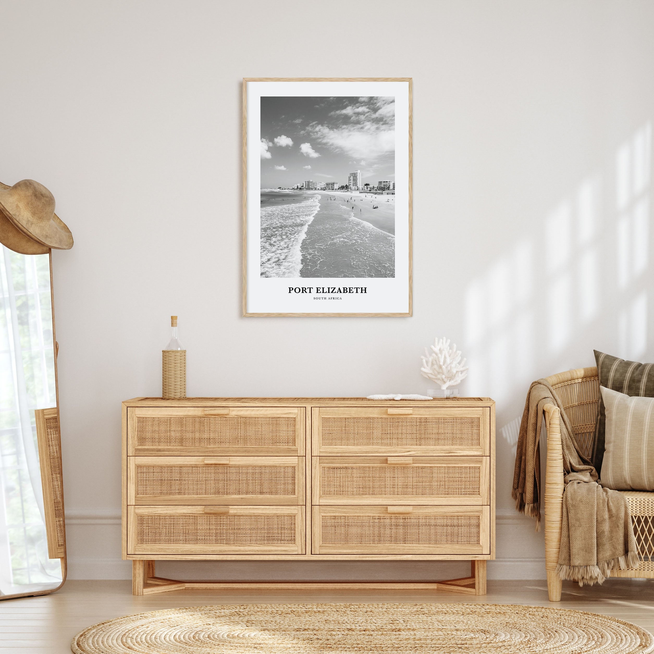 Port Elizabeth Portrait B&W Poster