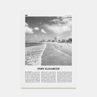 Port Elizabeth Travel B&W Poster