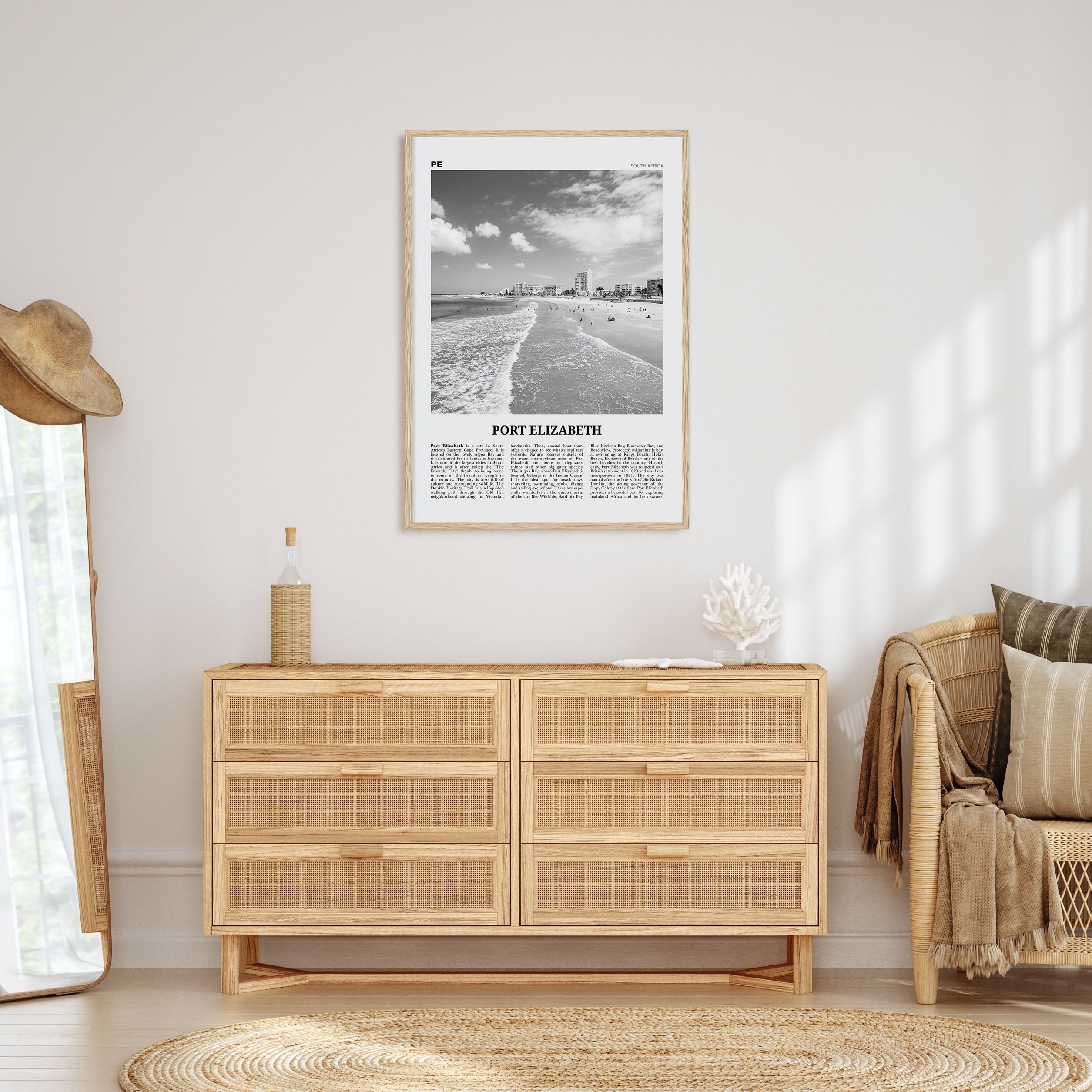 Port Elizabeth Travel B&W Poster