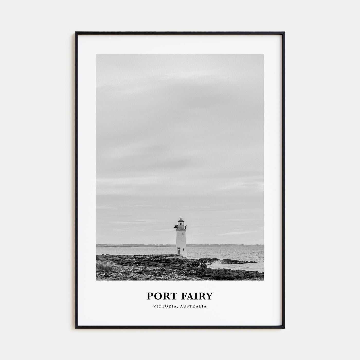 Port Fairy Portrait B&W Poster
