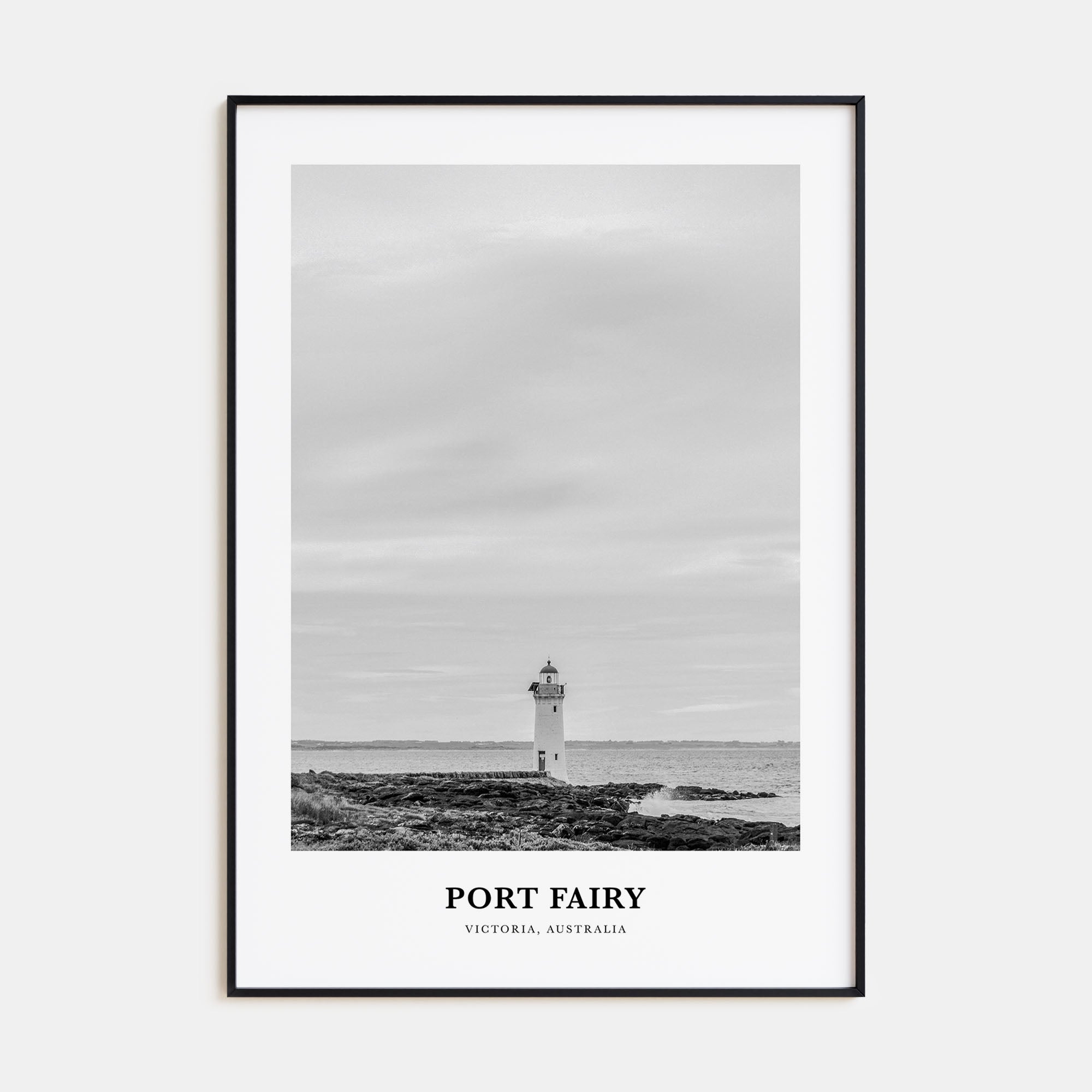 Port Fairy Portrait B&W Poster