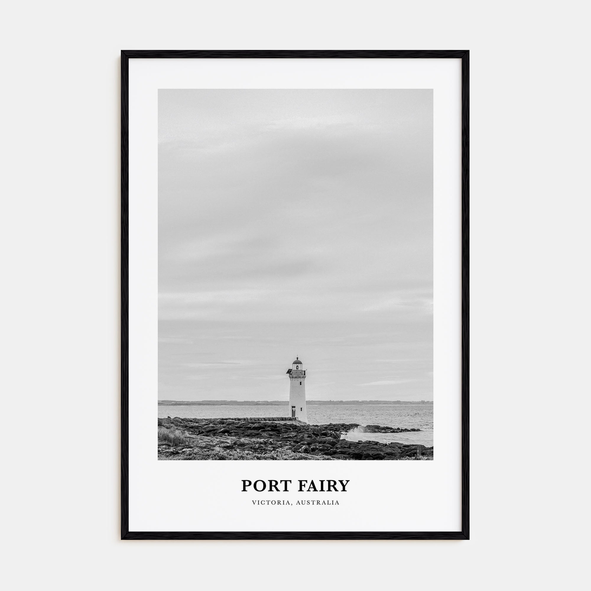 Port Fairy Portrait B&W Poster