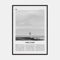 Port Fairy Travel B&W Poster