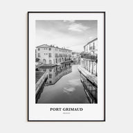 Port Grimaud Portrait B&W Poster