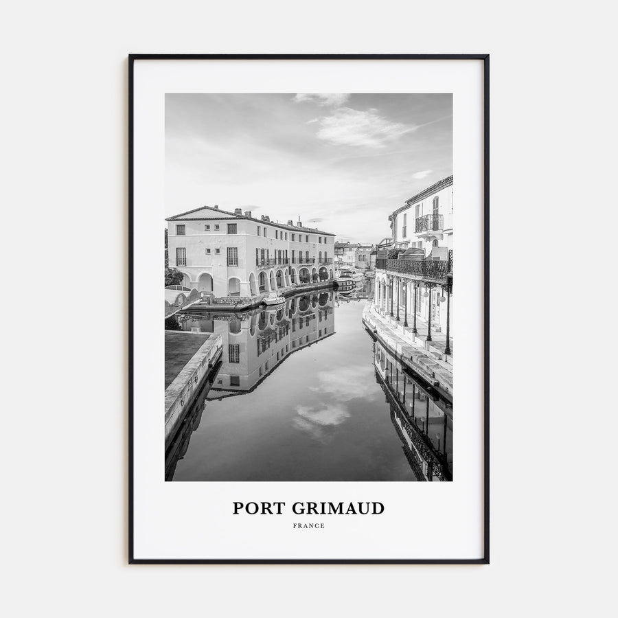 Port Grimaud Portrait B&W Poster