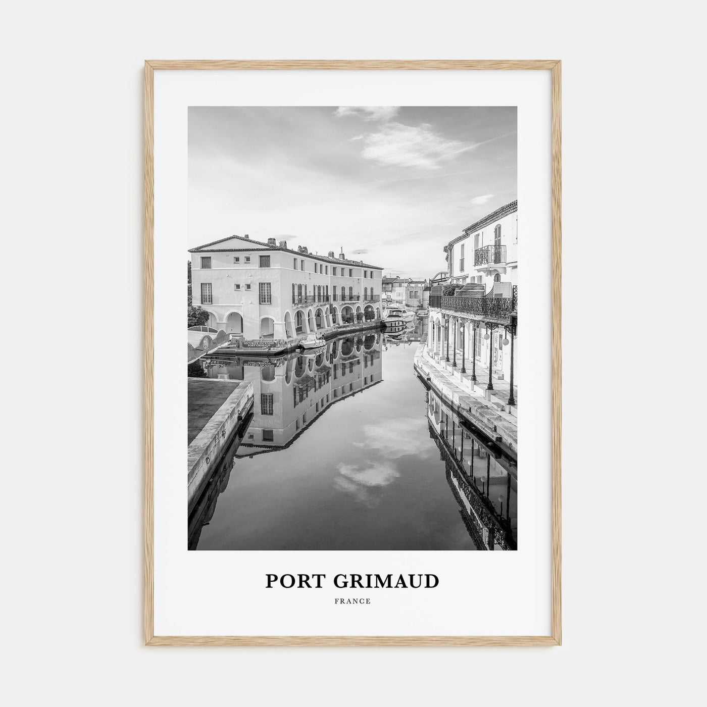 Port Grimaud Portrait B&W Poster