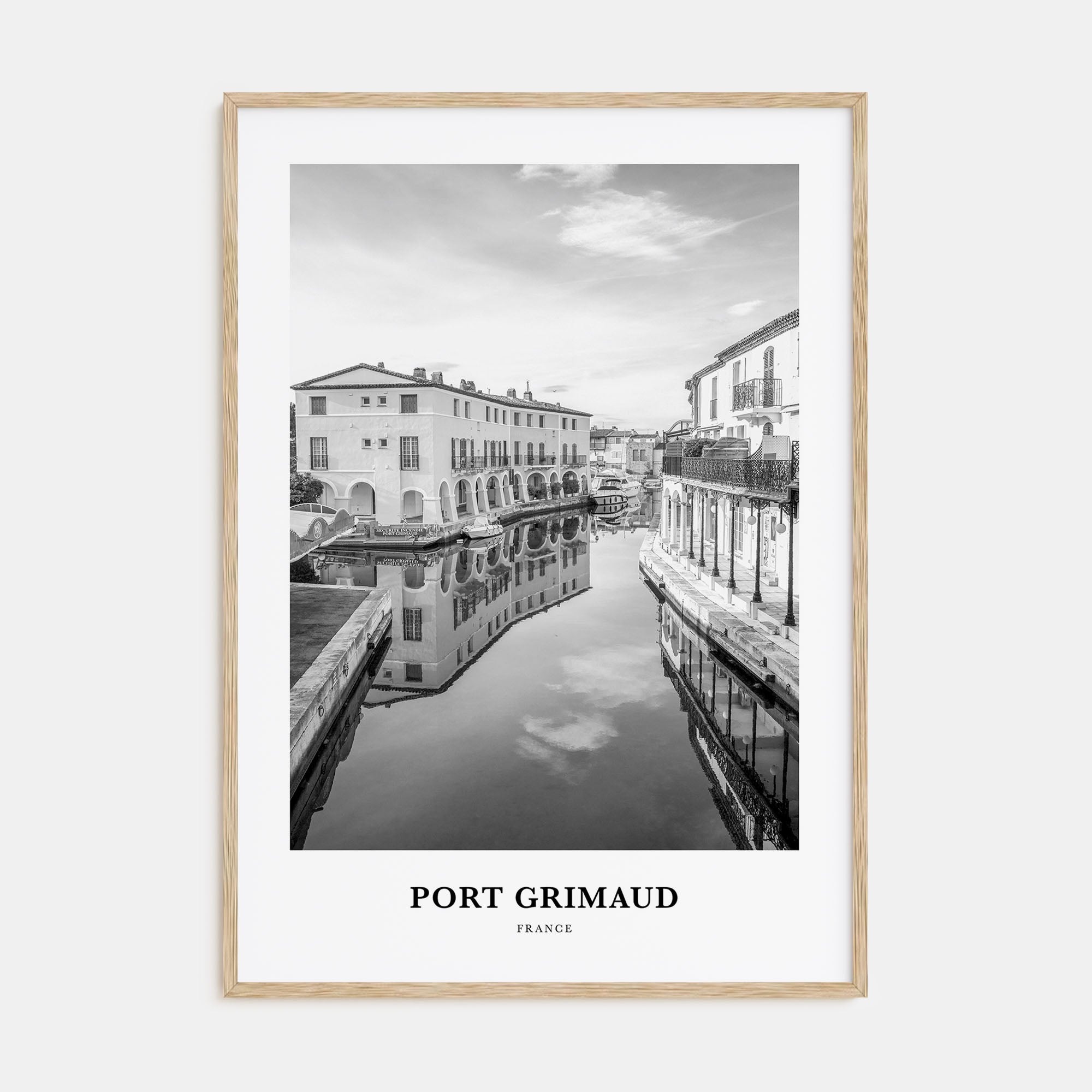 Port Grimaud Portrait B&W Poster