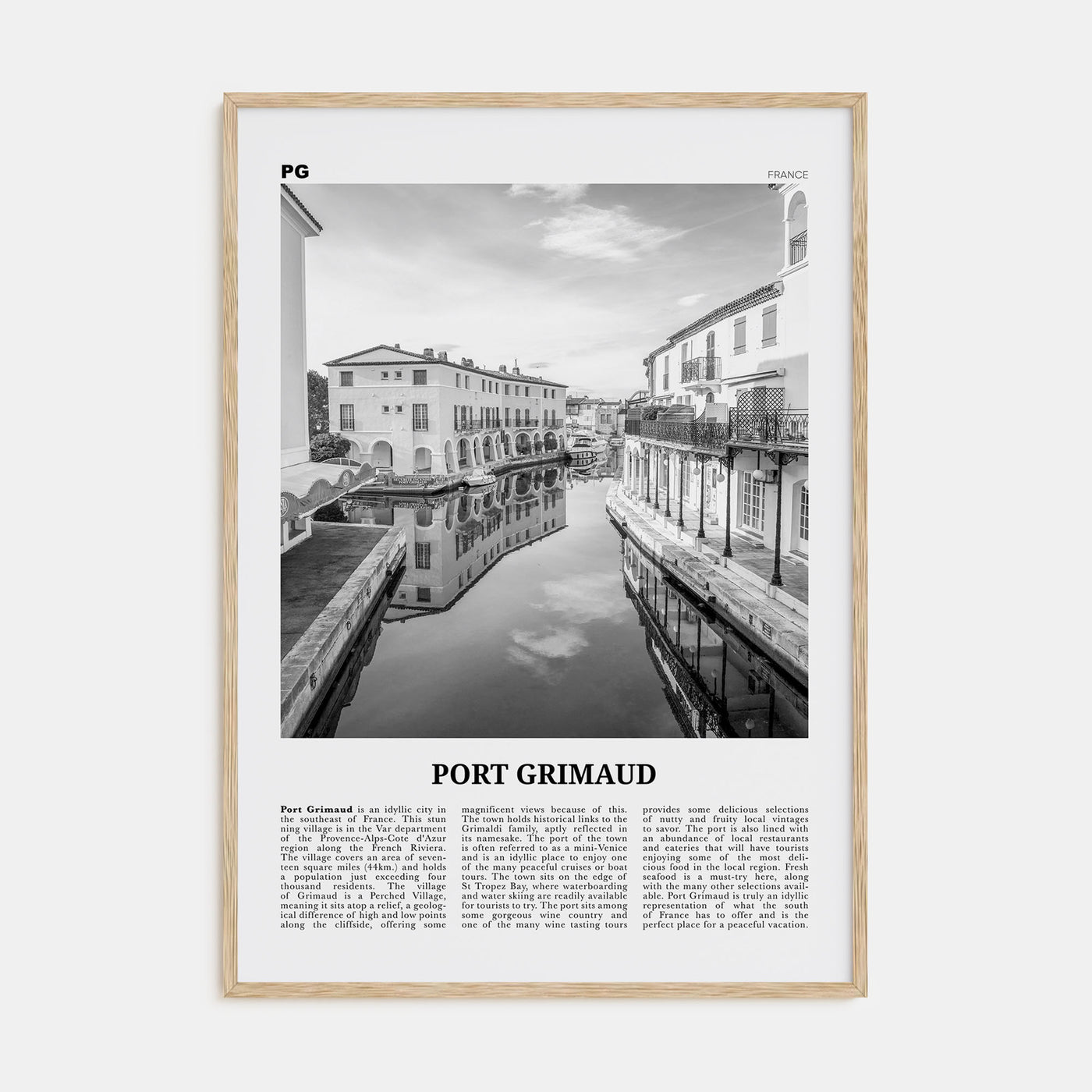 Port Grimaud Travel B&W Poster