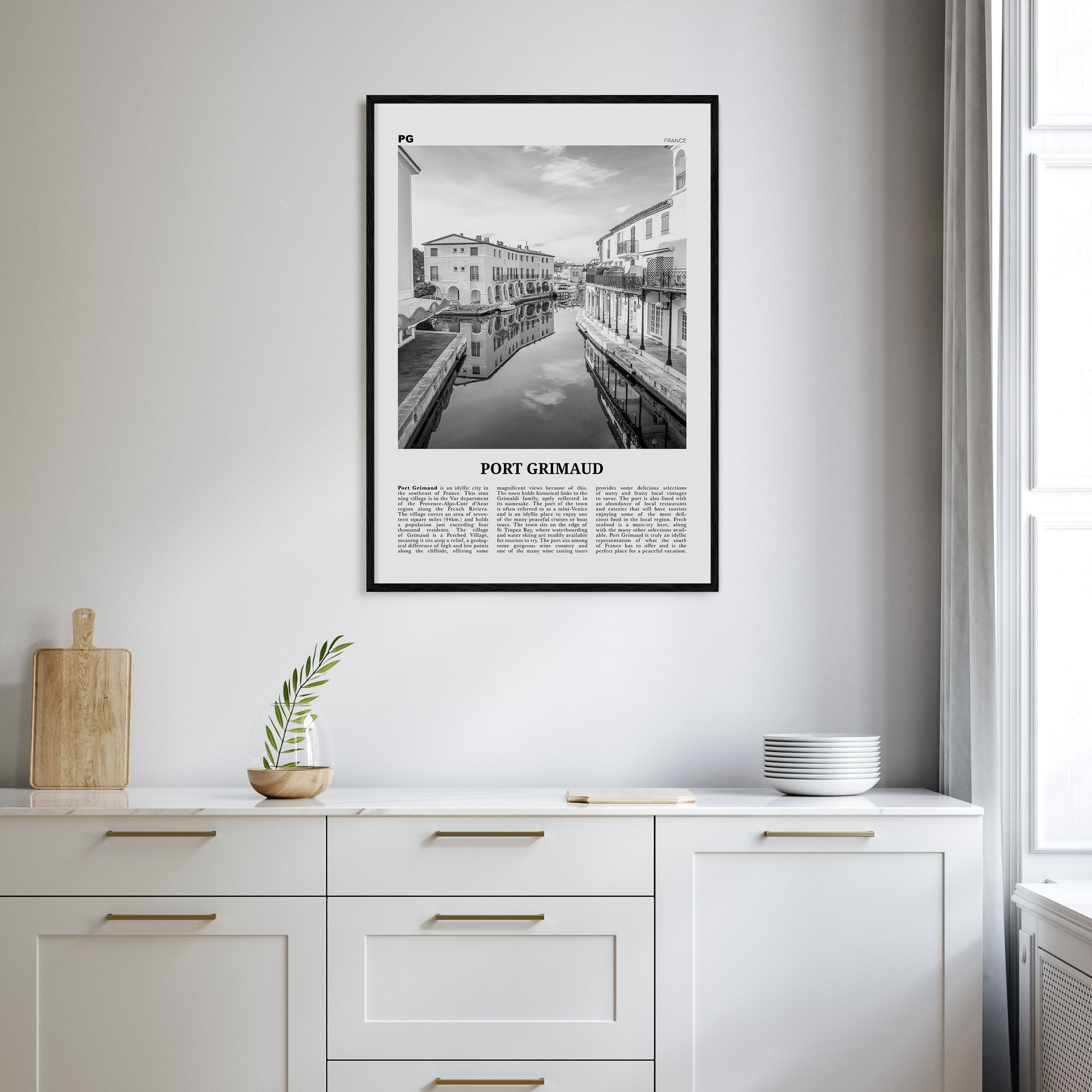 Port Grimaud Travel B&W Poster