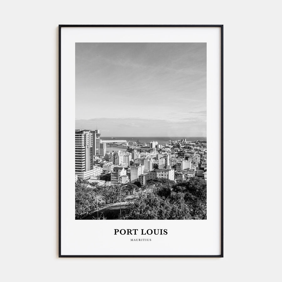 Port Louis Portrait B&W Poster