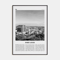 Port Louis Travel B&W Poster