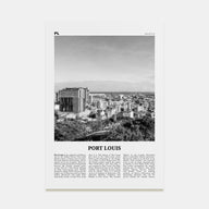 Port Louis Travel B&W Poster