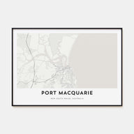 Port Macquarie Map Landscape Poster