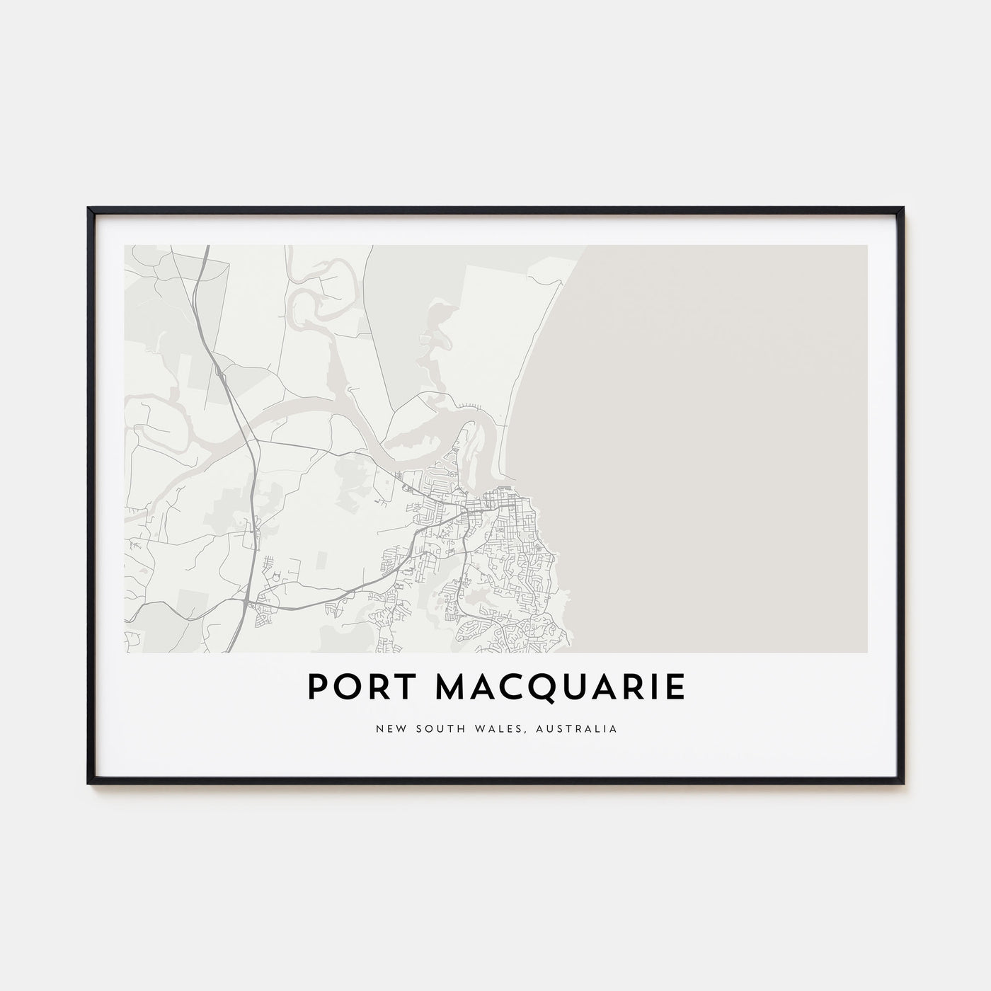 Port Macquarie Map Landscape Poster