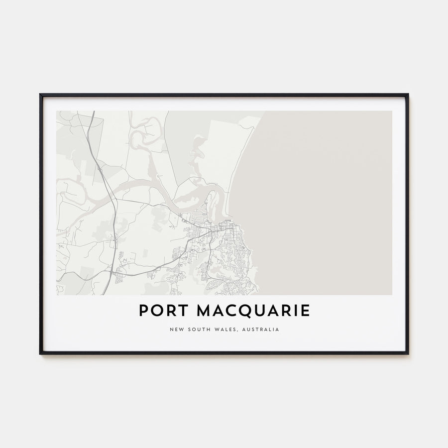 Port Macquarie Map Landscape Poster