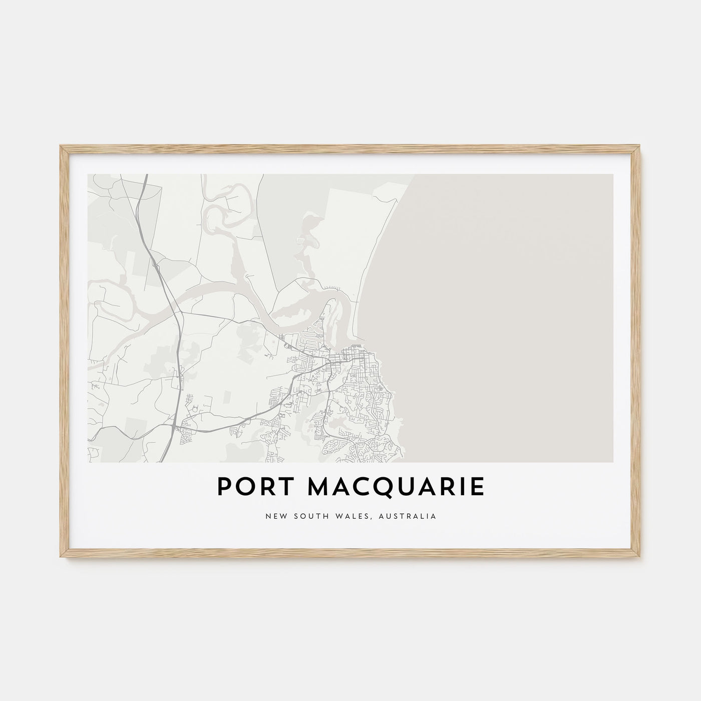 Port Macquarie Map Landscape Poster