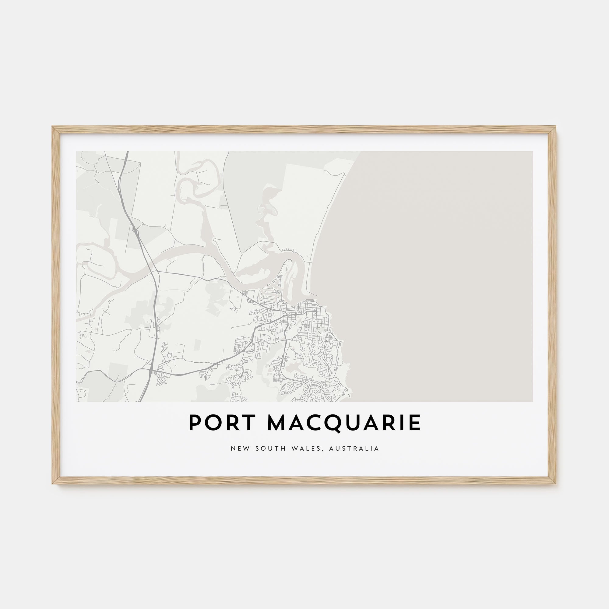 Port Macquarie Map Landscape Poster