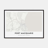 Port Macquarie Map Landscape Poster