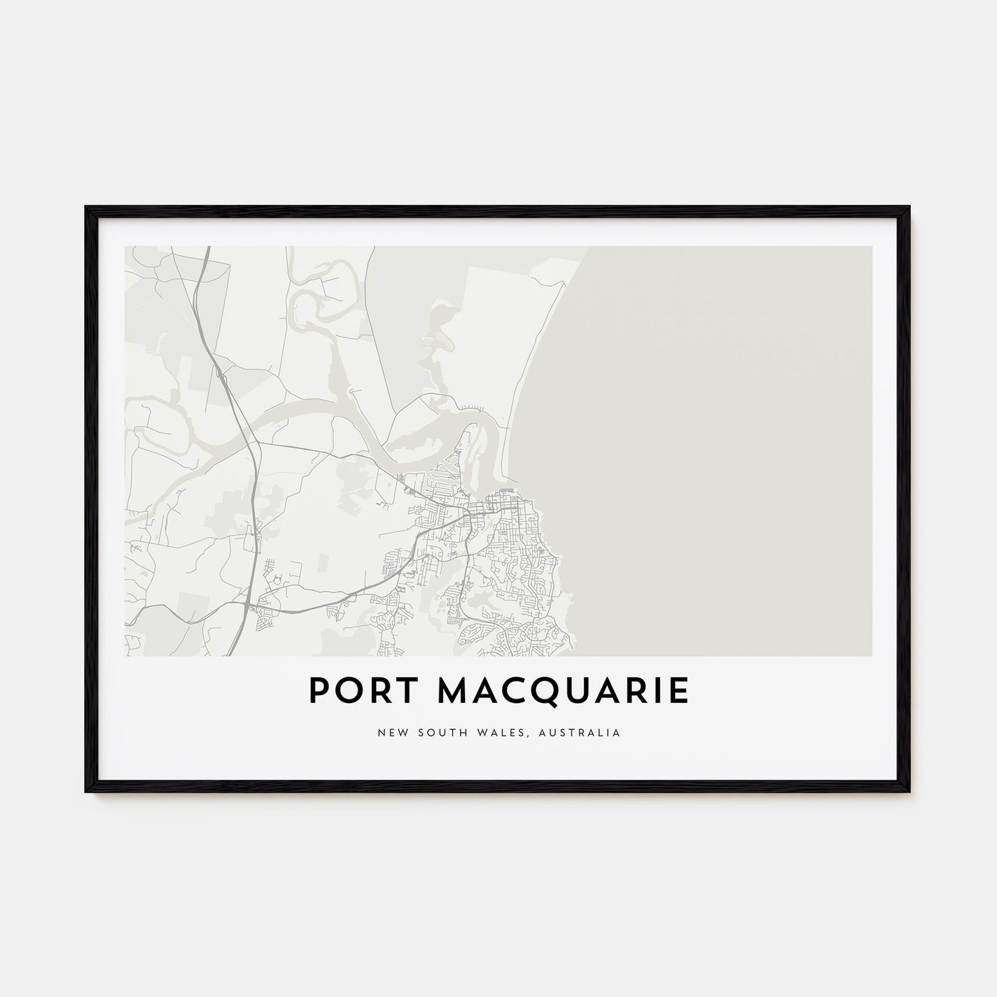 Port Macquarie Map Landscape Poster