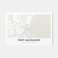 Port Macquarie Map Landscape Poster