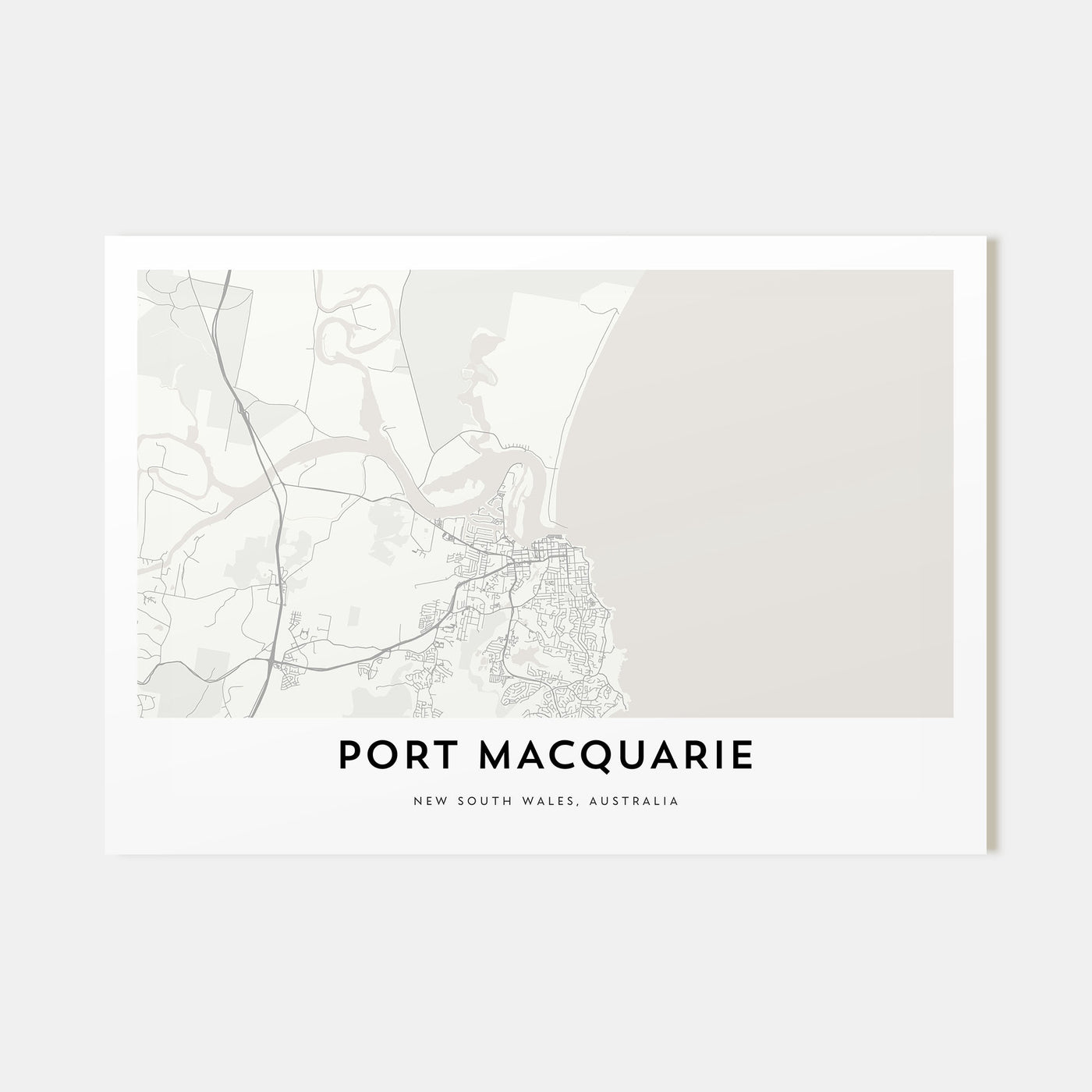Port Macquarie Map Landscape Poster
