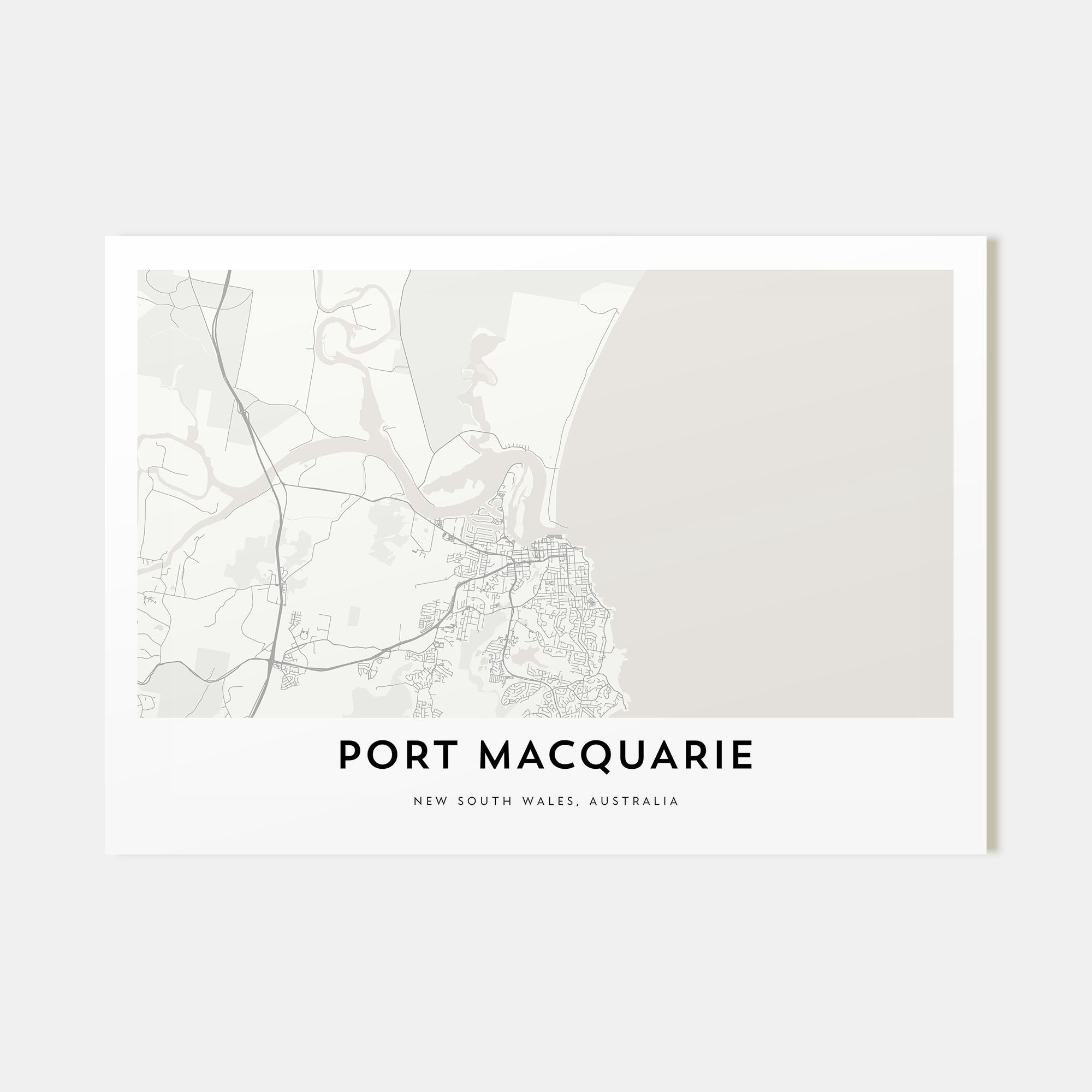 Port Macquarie Map Landscape Poster
