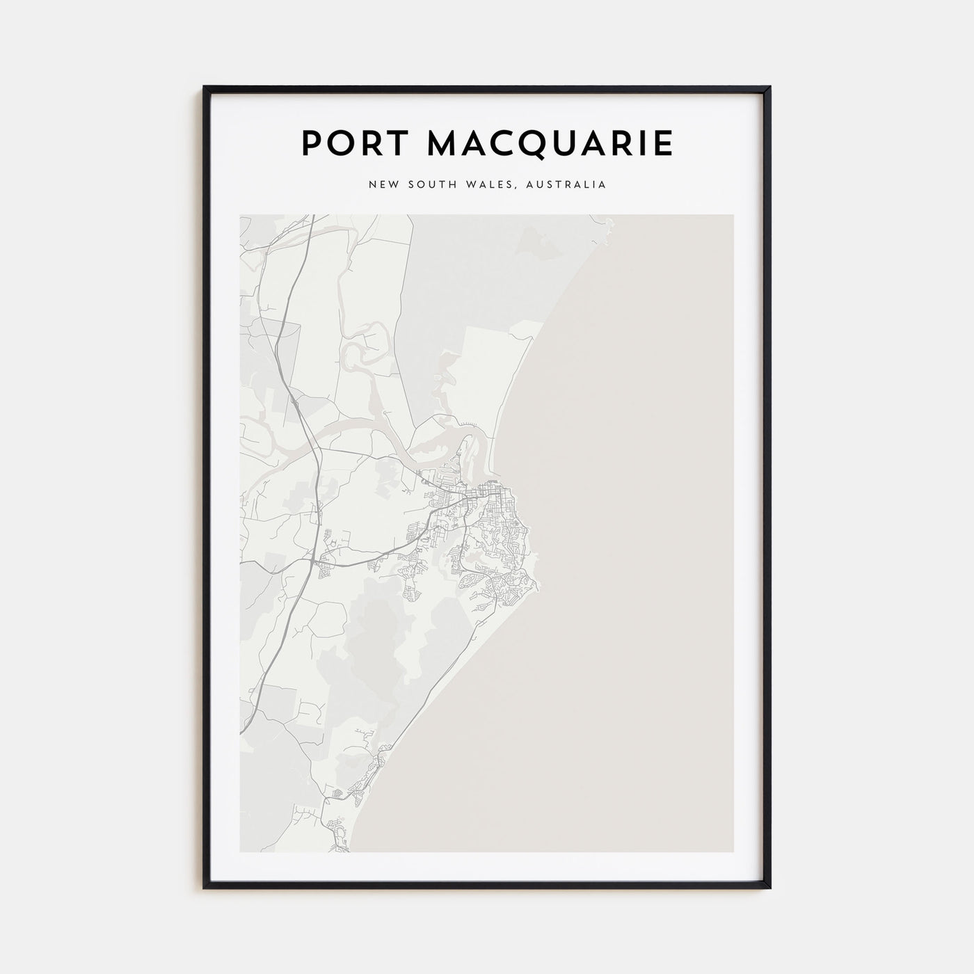 Port Macquarie Map Portrait Poster