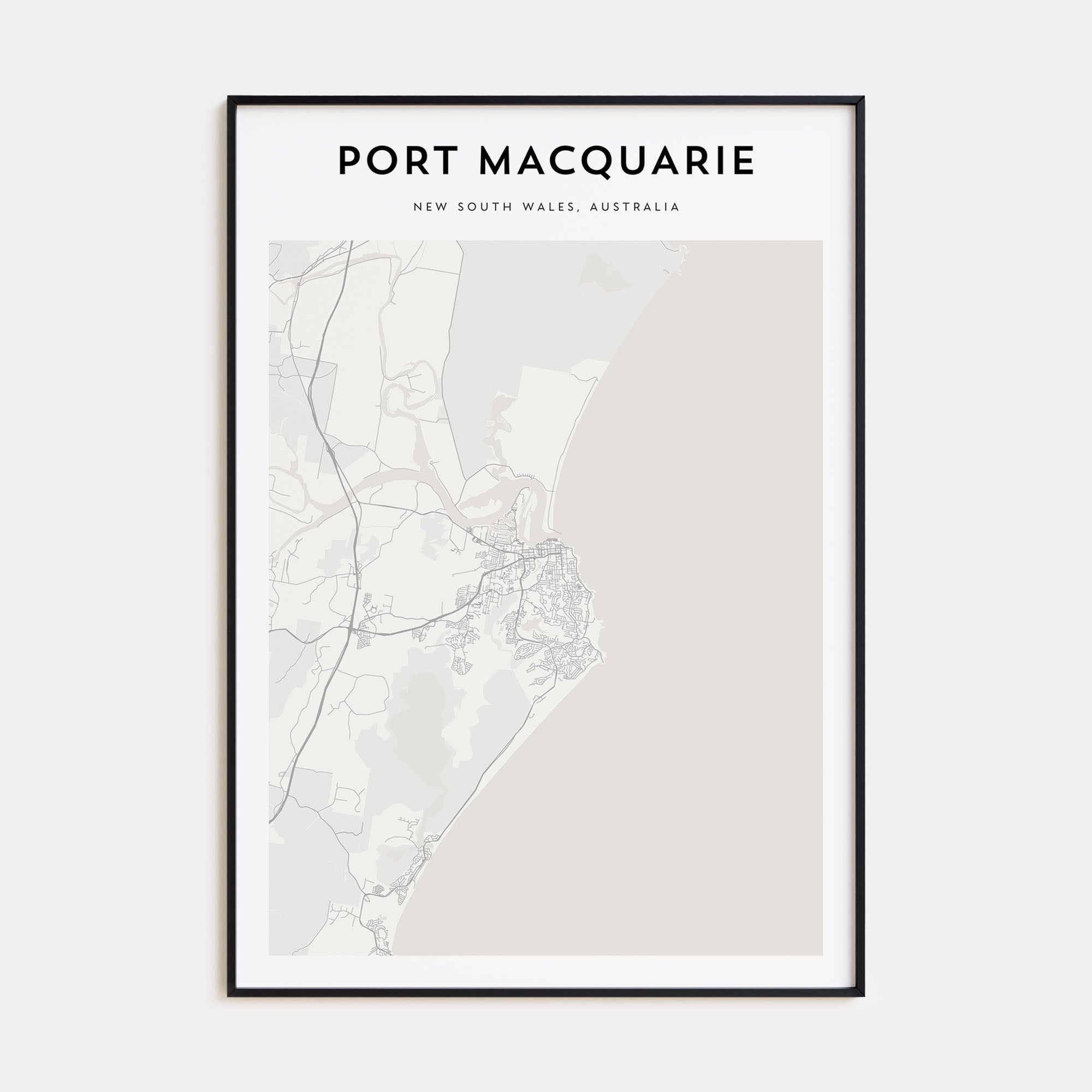 Port Macquarie Map Portrait Poster