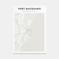 Port Macquarie Map Portrait Poster