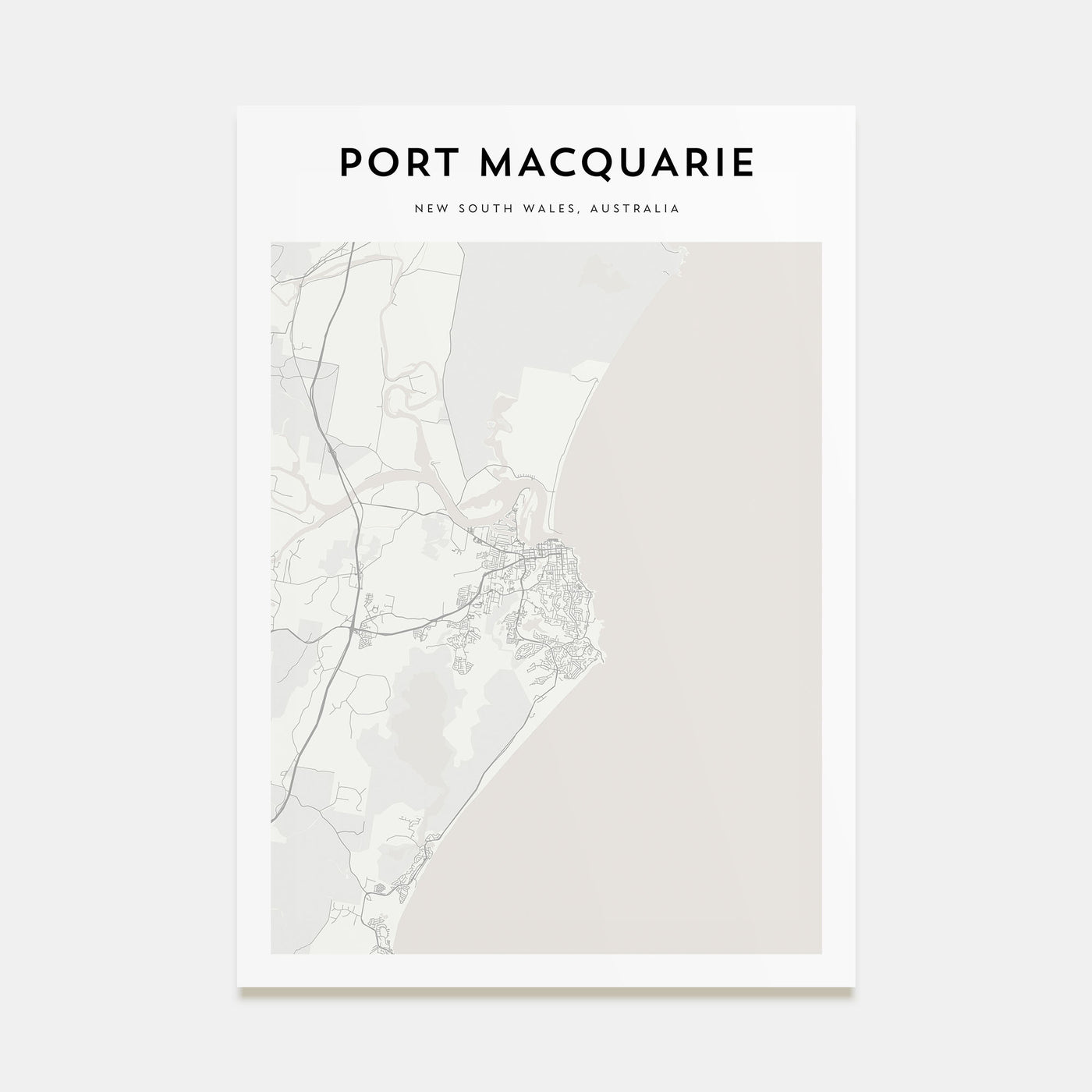 Port Macquarie Map Portrait Poster