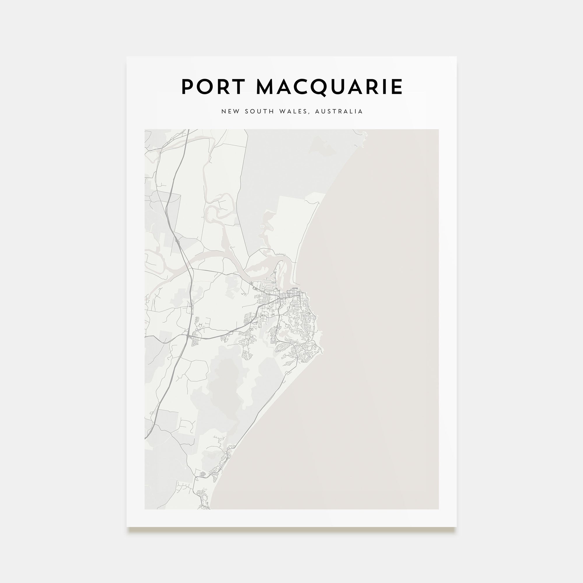 Port Macquarie Map Portrait Poster