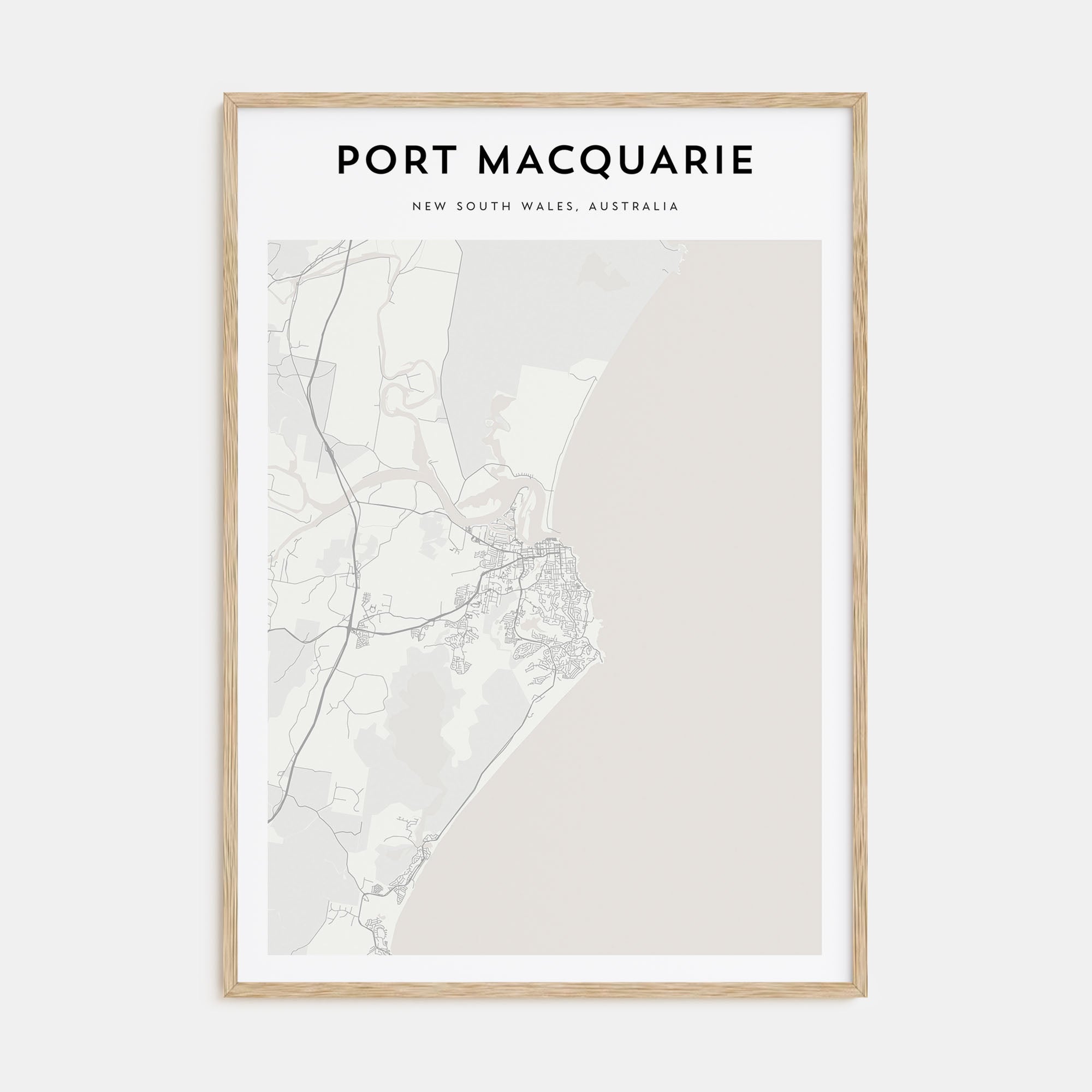 Port Macquarie Map Portrait Poster