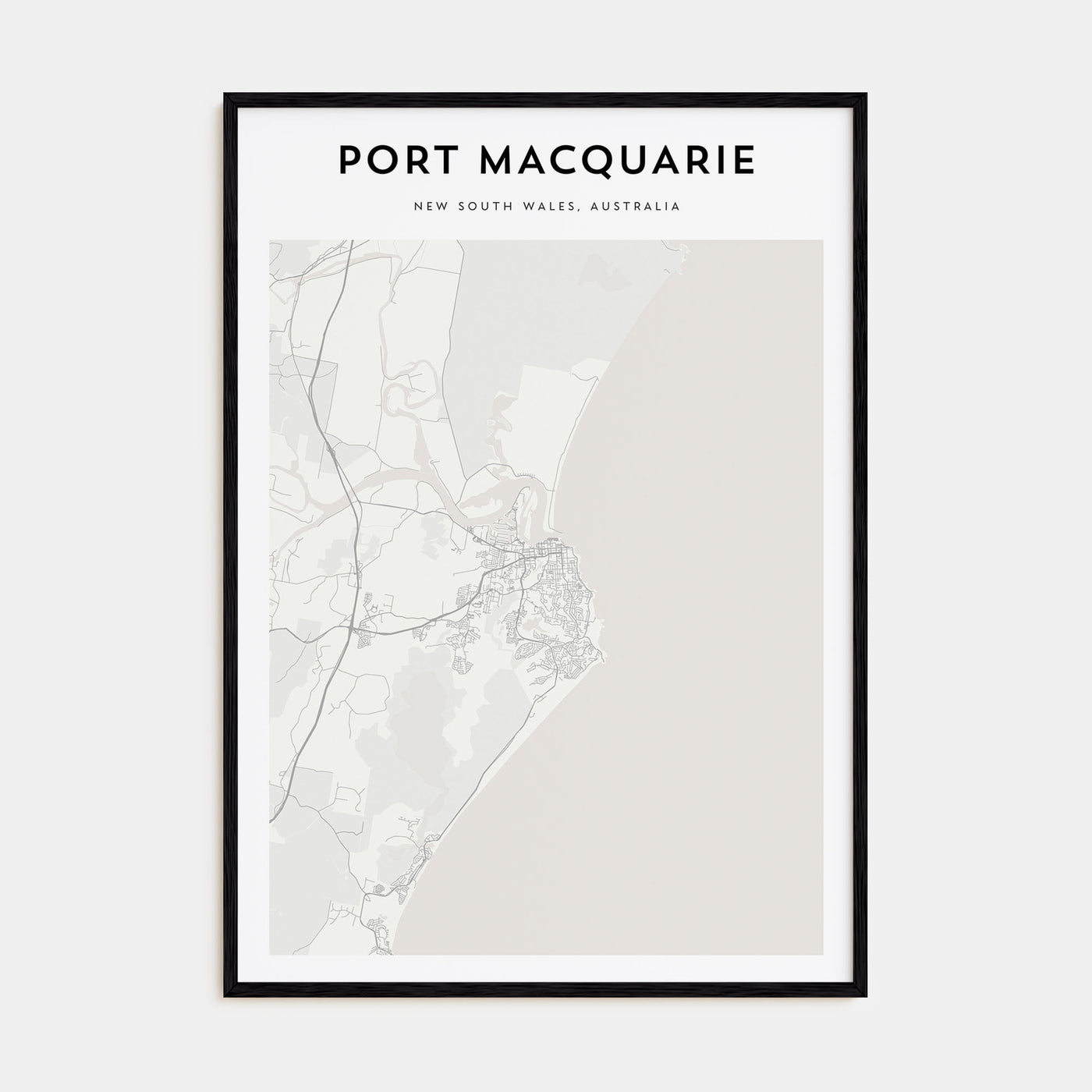 Port Macquarie Map Portrait Poster