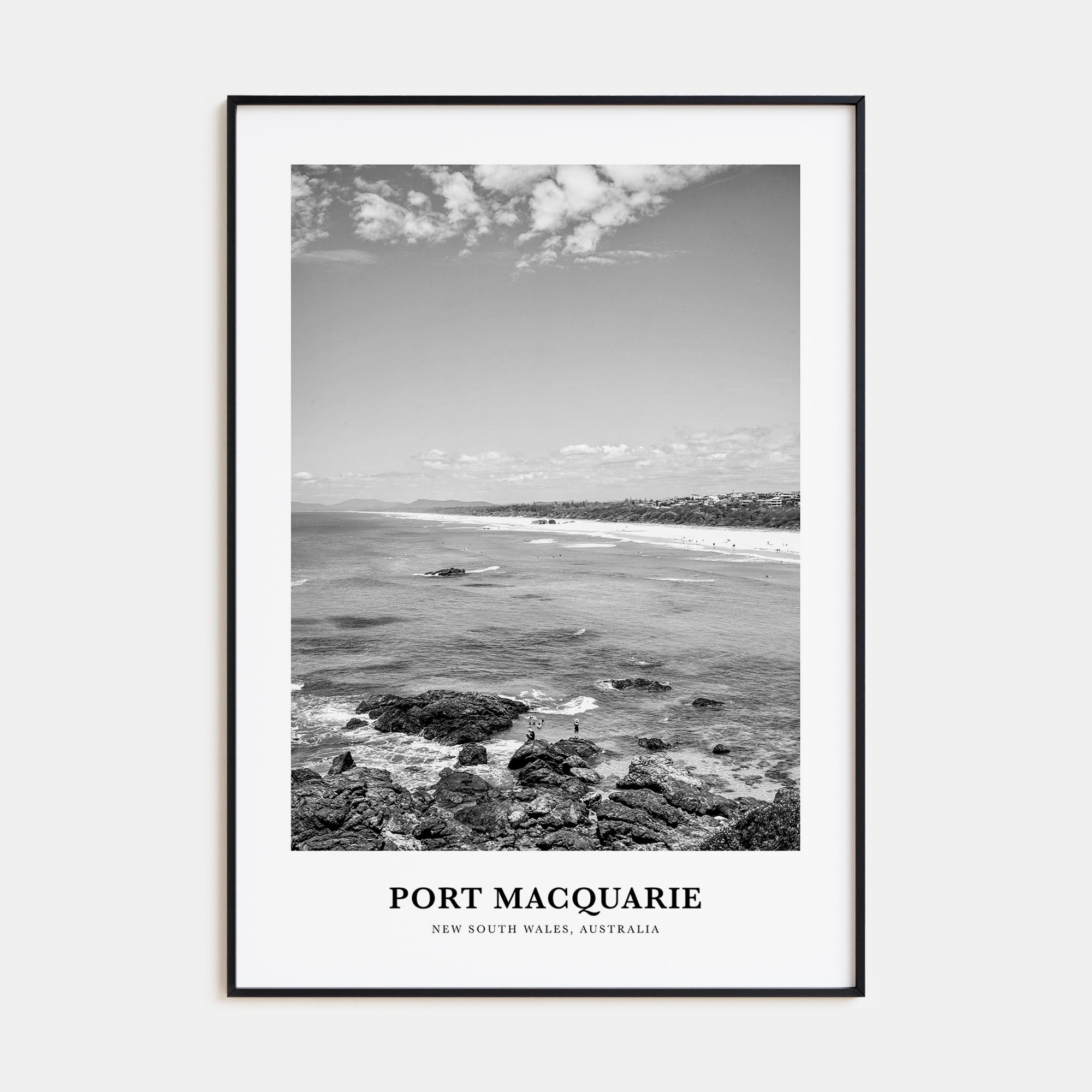 Port Macquarie Portrait B&W Poster