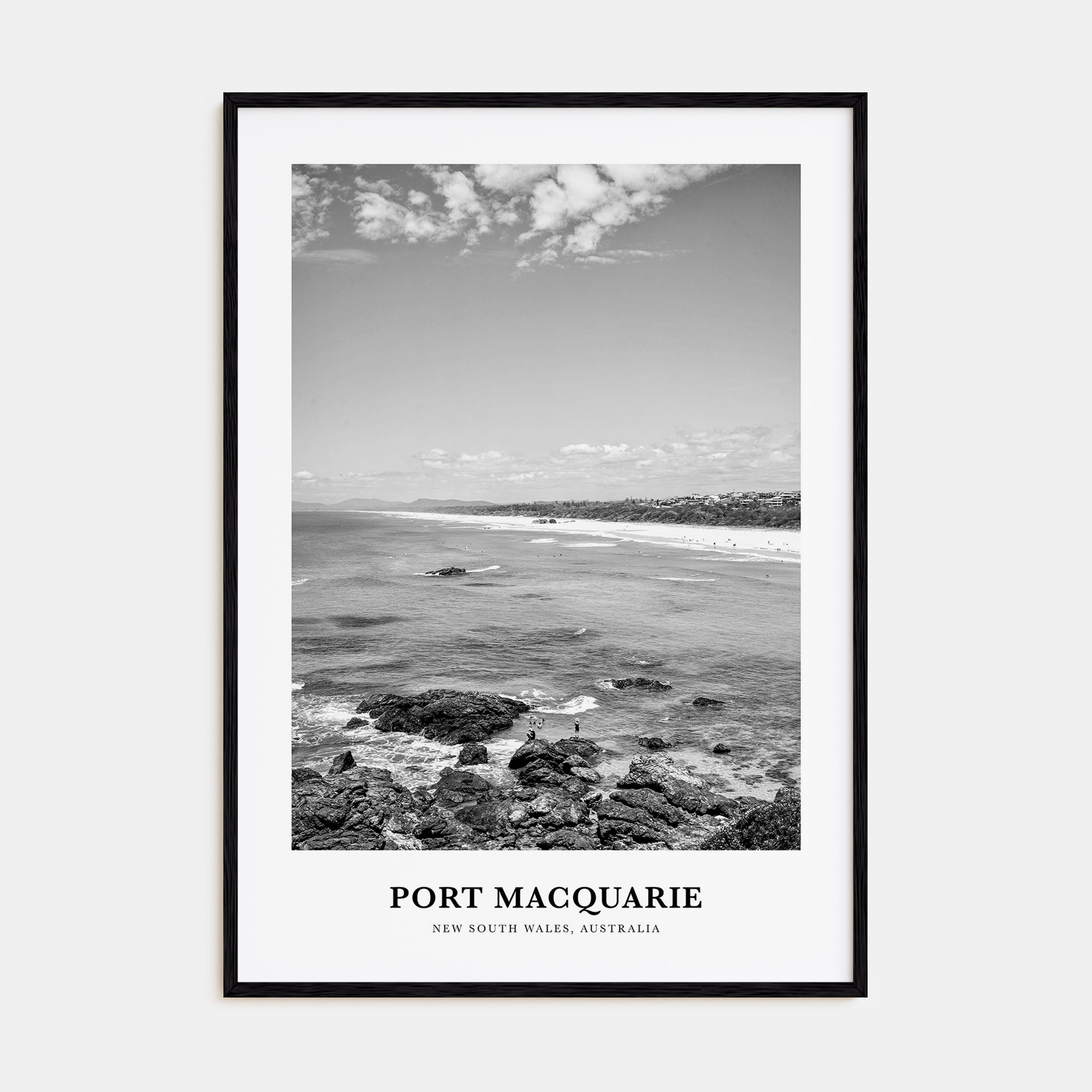 Port Macquarie Portrait B&W Poster