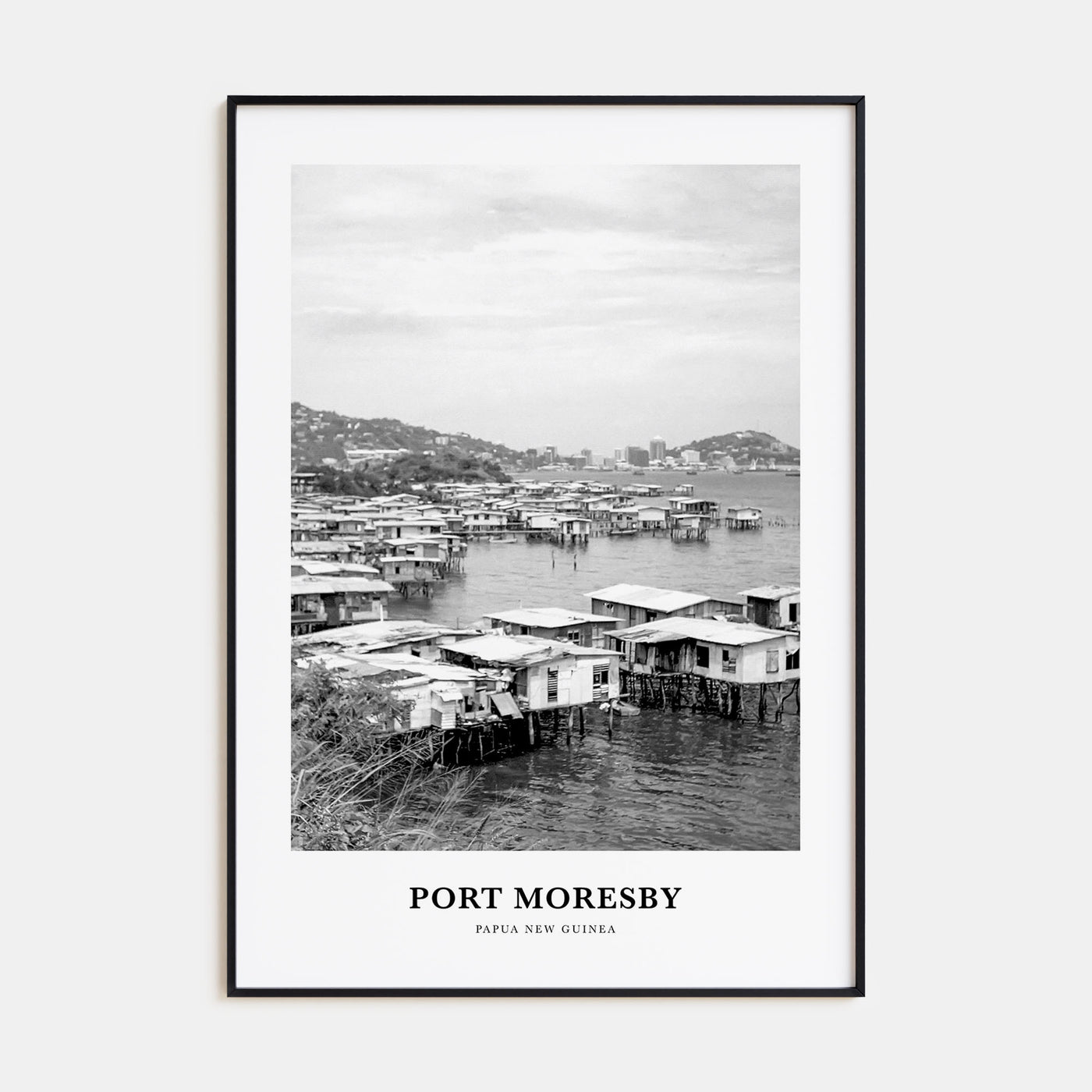Port Moresby Portrait B&W Poster