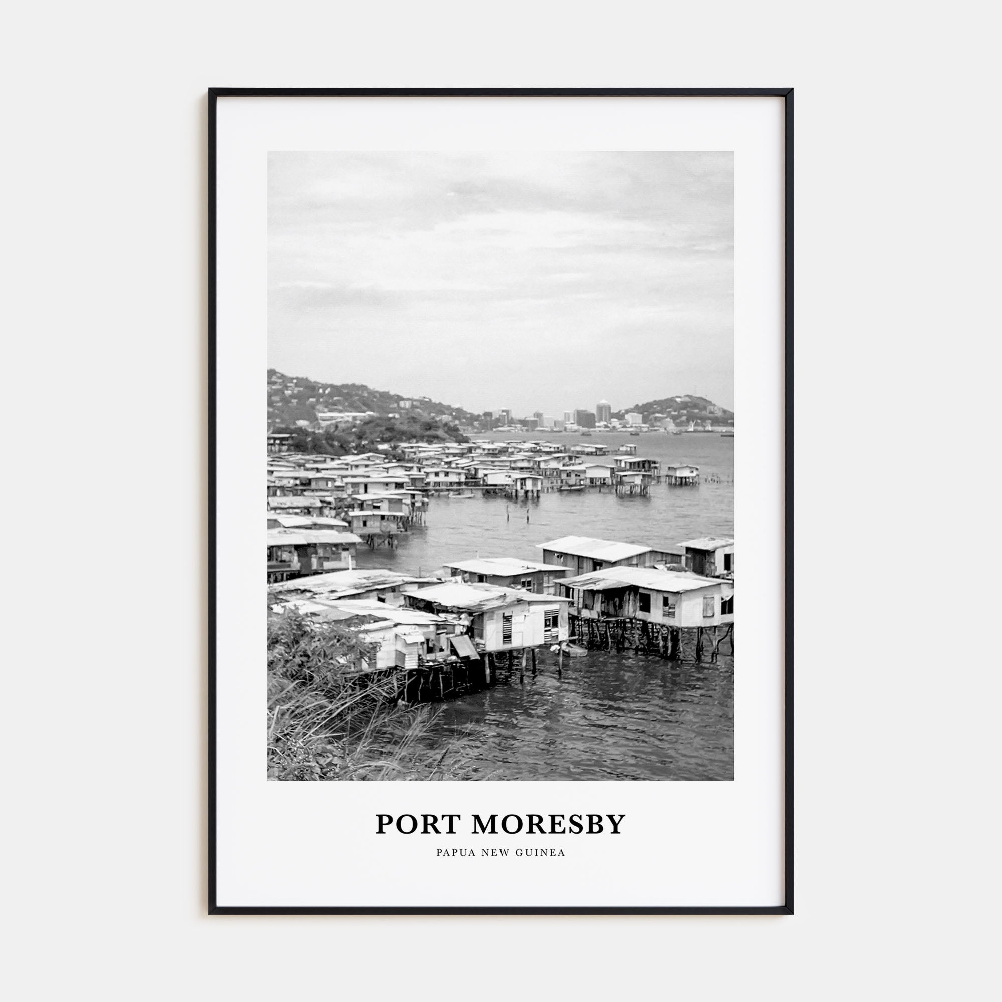 Port Moresby Portrait B&W Poster