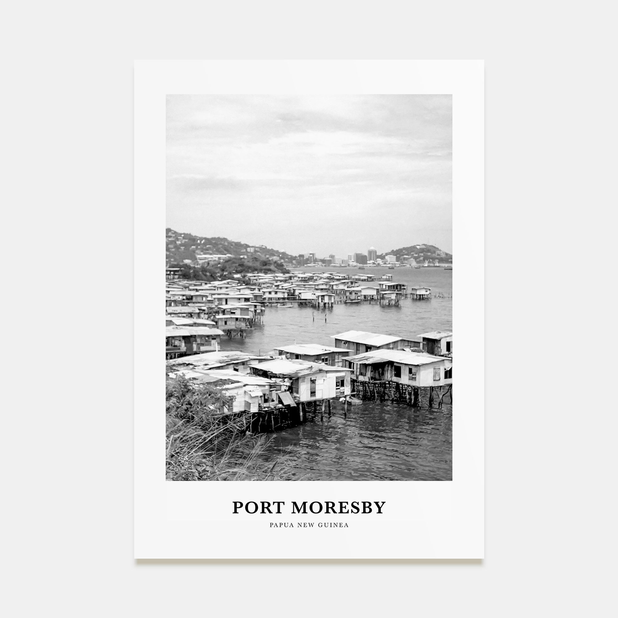 Port Moresby Portrait B&W Poster