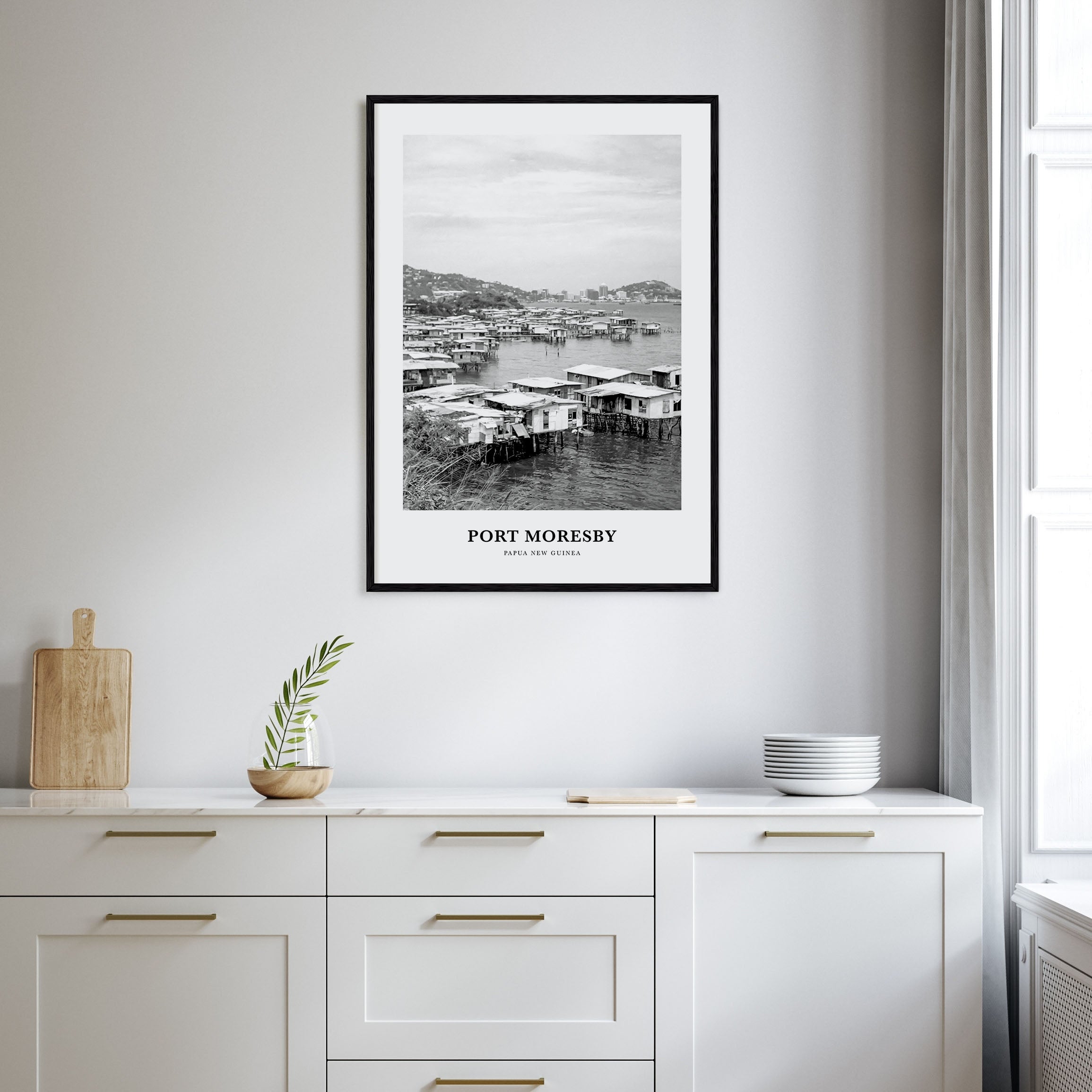 Port Moresby Portrait B&W Poster