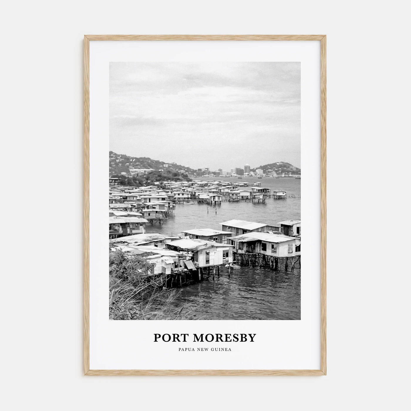 Port Moresby Portrait B&W Poster