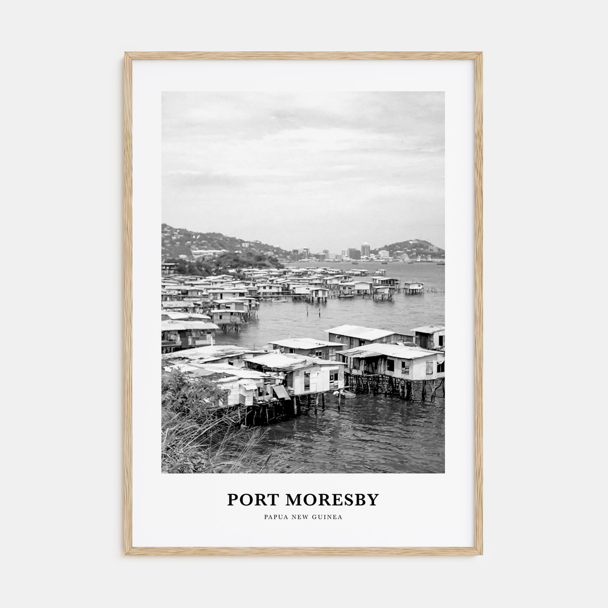Port Moresby Portrait B&W Poster