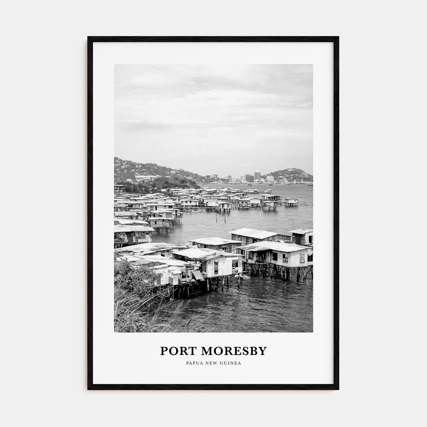 Port Moresby Portrait B&W Poster