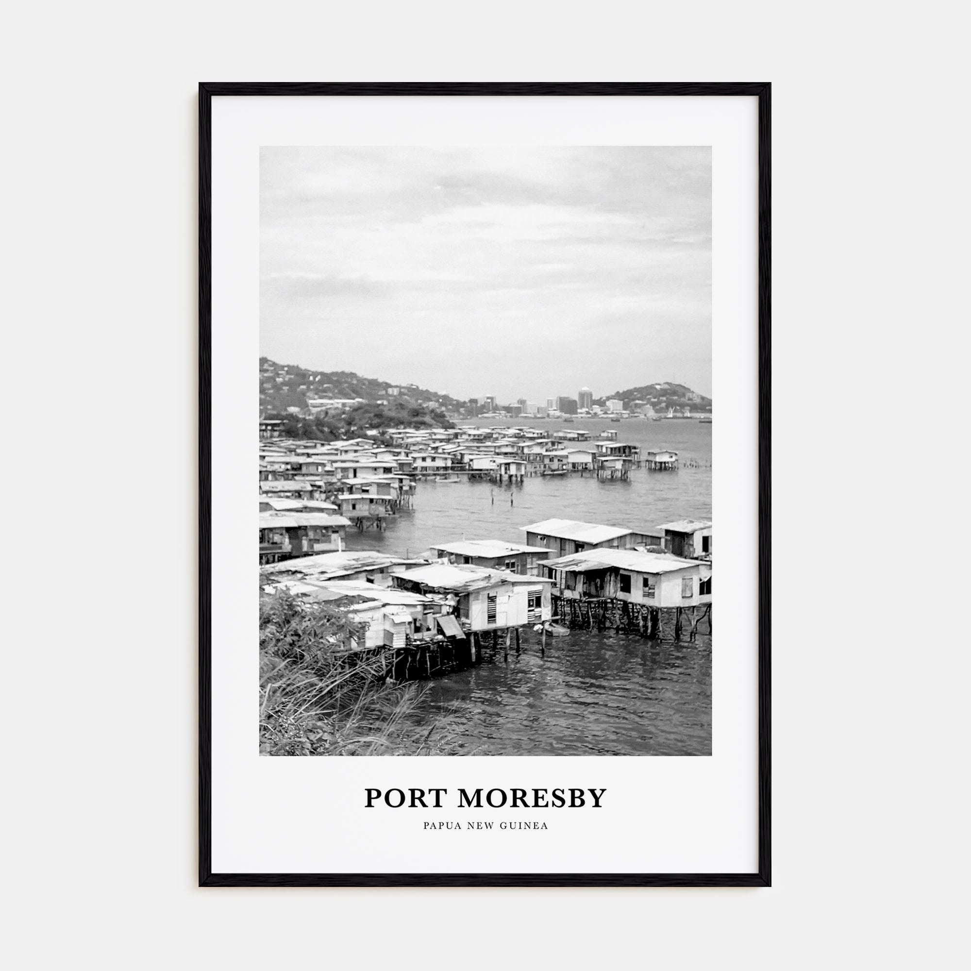 Port Moresby Portrait B&W Poster