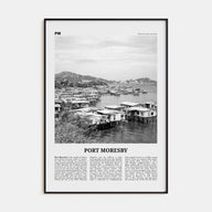 Port Moresby Travel B&W Poster