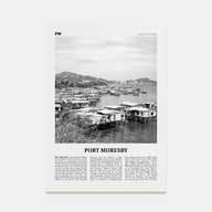 Port Moresby Travel B&W Poster