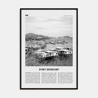 Port Moresby Travel B&W Poster